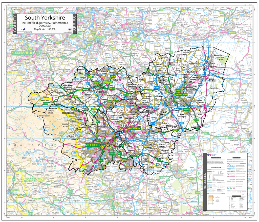 South Yorkshire County Map (2021) – Map Logic