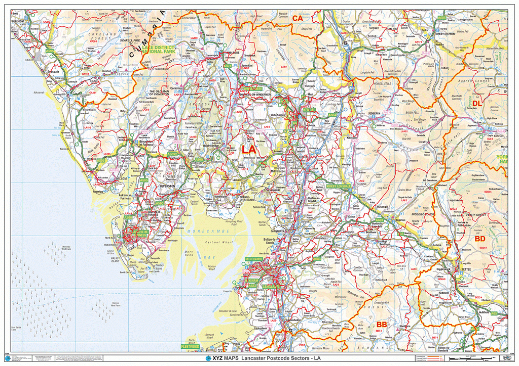 Lancaster Postcode Map (la) – Map Logic