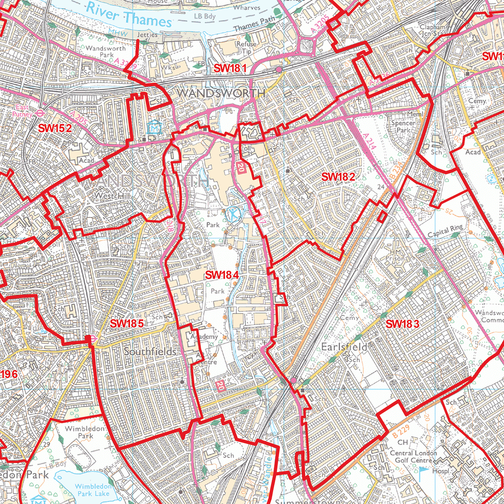 Sw Postcode Area Map Map Logic 4883