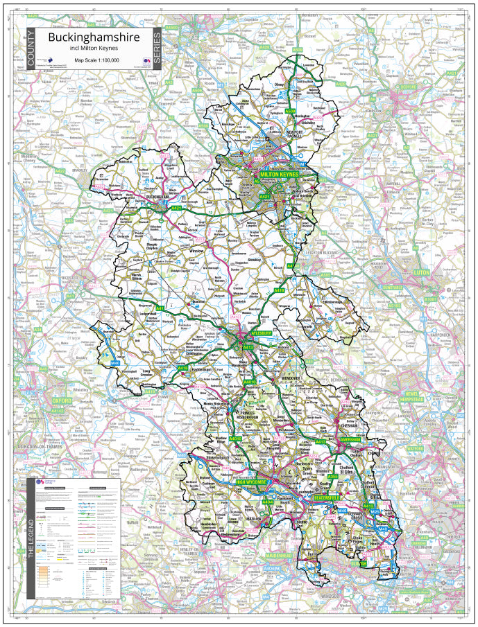 Buckinghamshire County Map (2021) – Map Logic