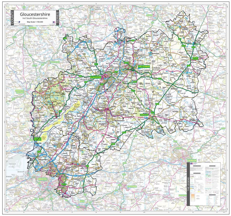 Gloucestershire County Map (2021) – Map Logic