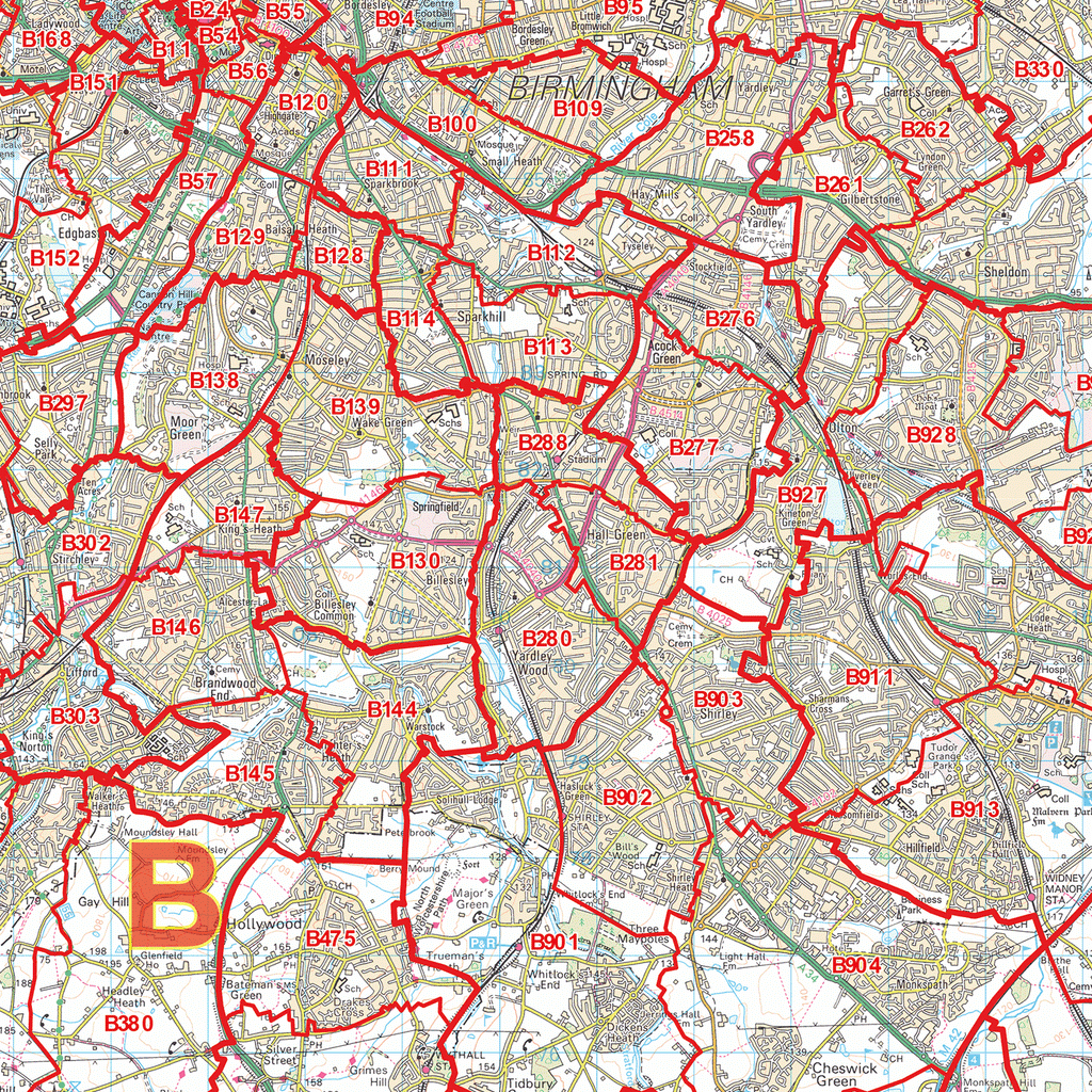 Birmingham Postcode Map (B Postcode Area) – Map Logic