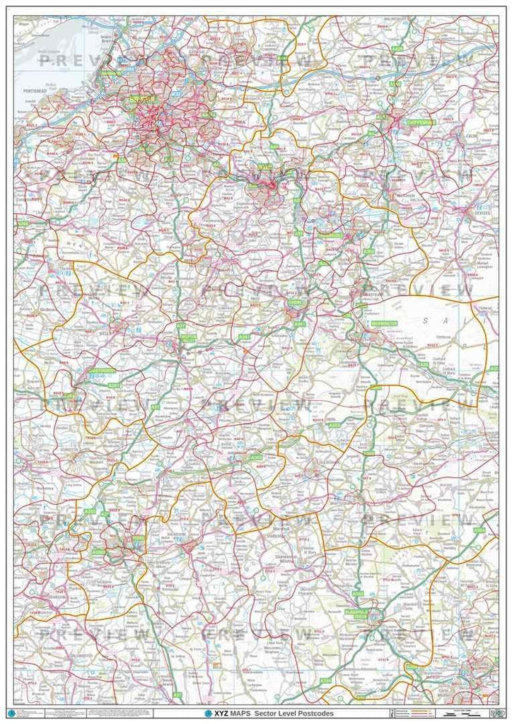 BA Postcode Map for the Bath Postcode Area GIF or PDF Download – Map Logic