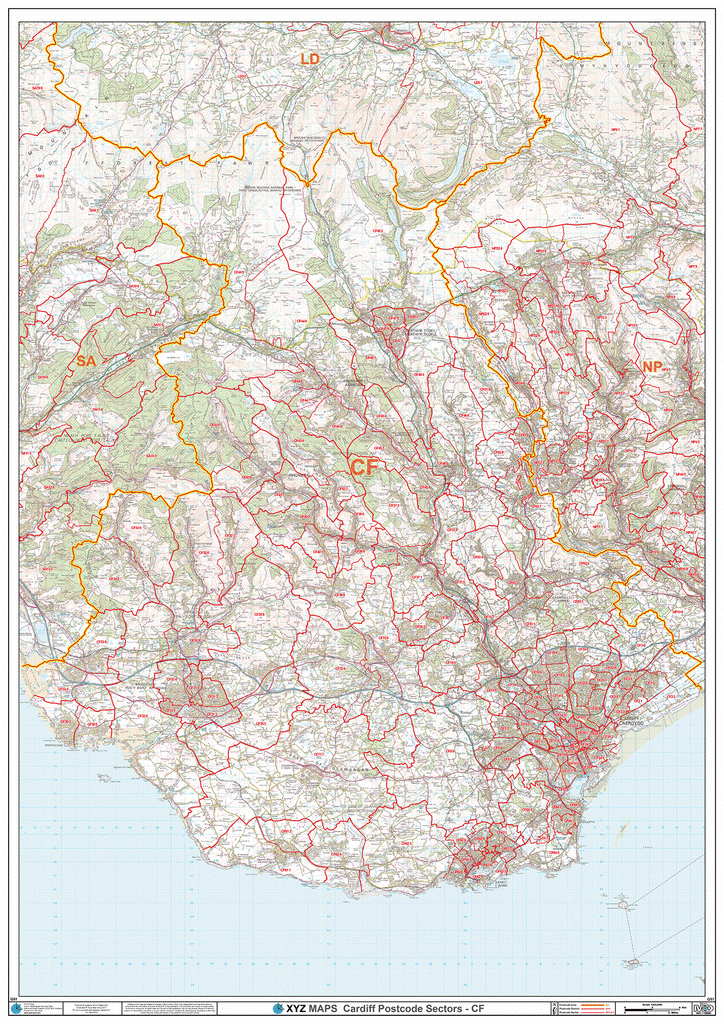 Cardiff Postcode Map (CF) – Map Logic