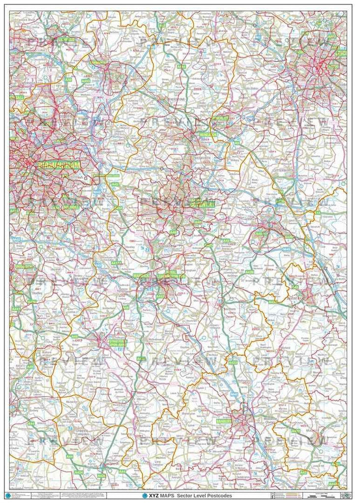 CV Postcode Map for the Coventry Postcode Area GIF or PDF Download ...