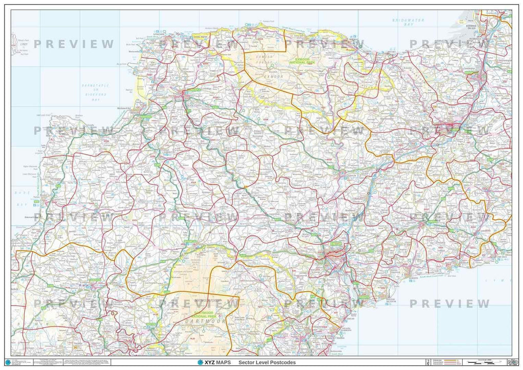 EX Postcode Map for the Exeter Postcode Area GIF or PDF Download – Map ...