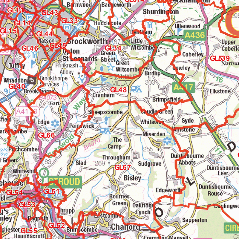 Gloucester Postcode Map (GL) – Map Logic