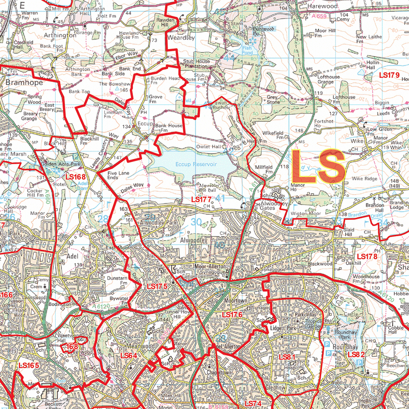 Leeds Postcode Map Ls Map Logic 