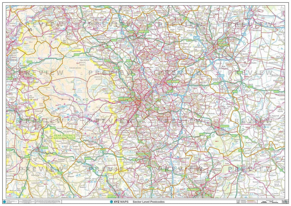 S Postcode Map for the Sheffield Postcode Area GIF or PDF Download ...