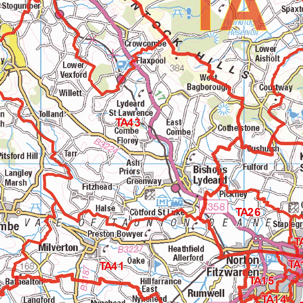 Taunton Postcode Map (TA) – Map Logic