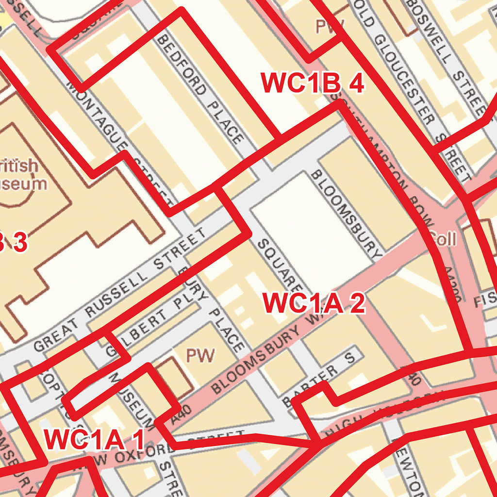 WC Postcode Area Map – Map Logic